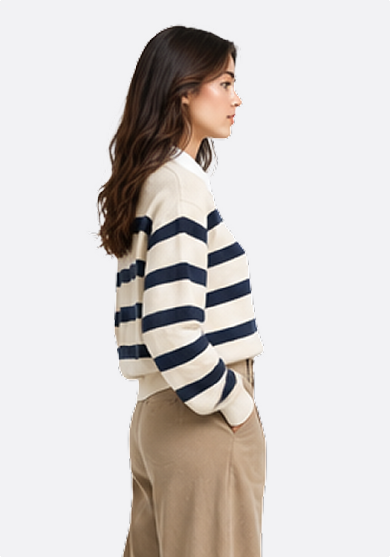Breton Stripe Knit Sweater - side view