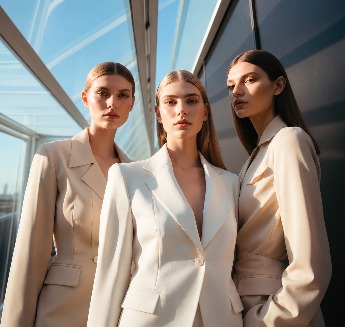 Triple Power Suits in Glass